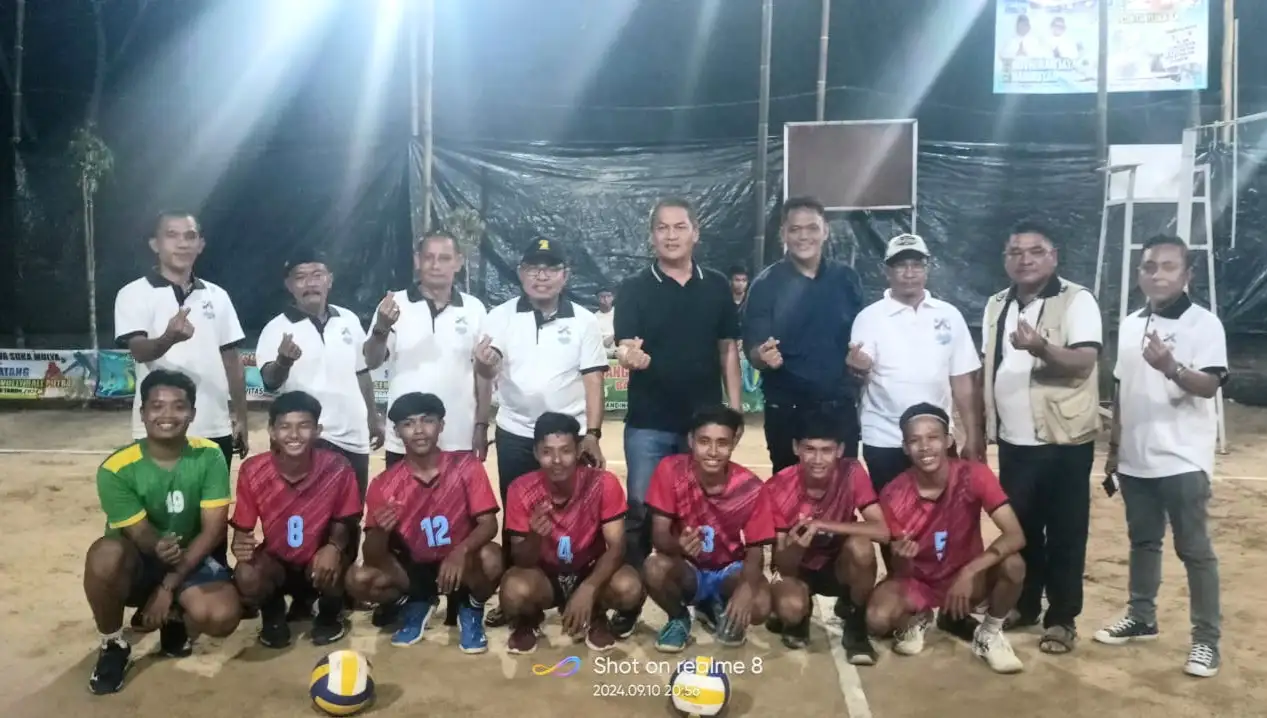 Calon Bupati Tubaba Novriwan Jaya Buka Turnamen Bola Voli Suka Mulya Cup di Kecamatan Pagar Dewa