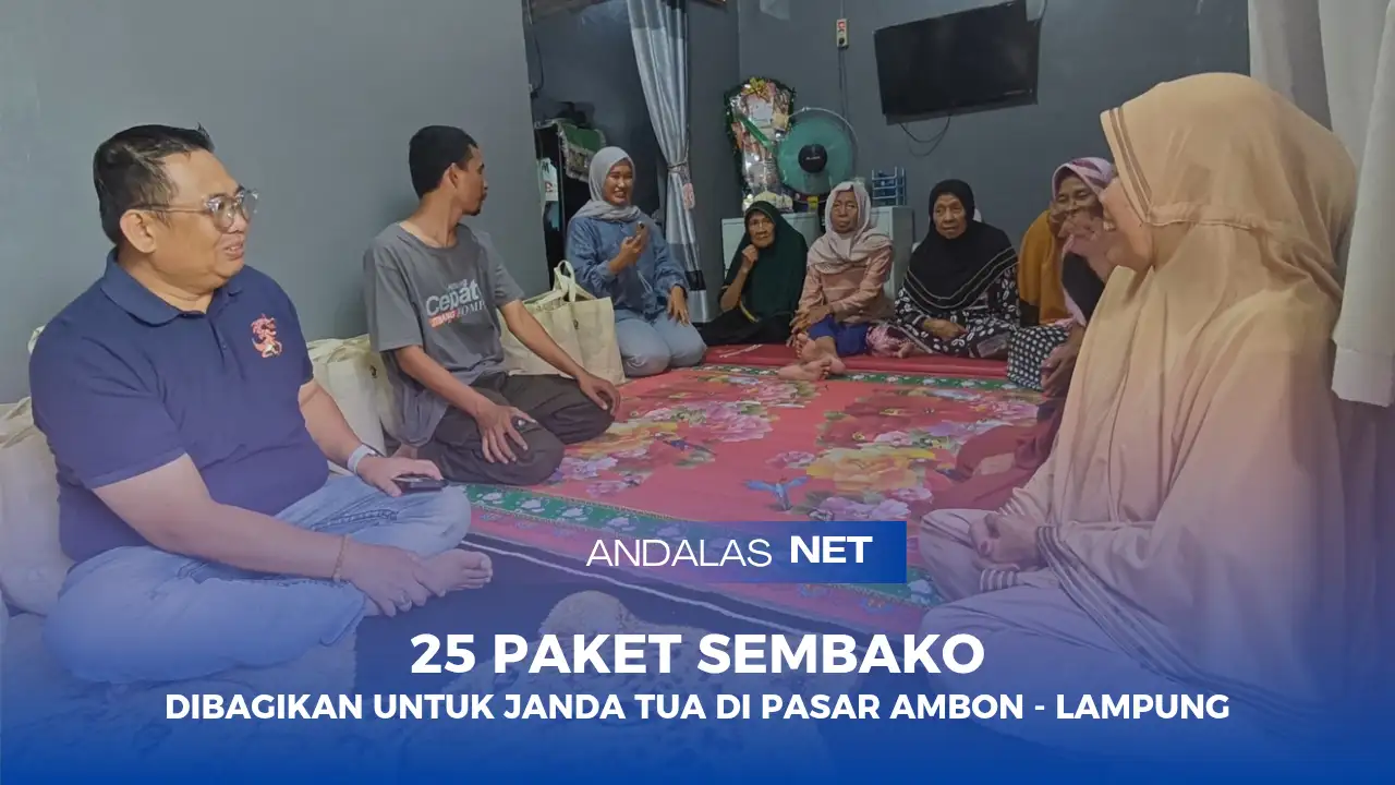 Sebanyak 25 Paket Sembako, Dibagikan Untuk Janda Tua di Pasar Ambon Lampung